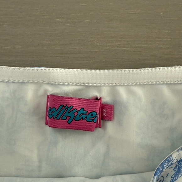 Edikted Delft Print Tube Top and Low- Rise Skirt Set - Picture 5 of 7